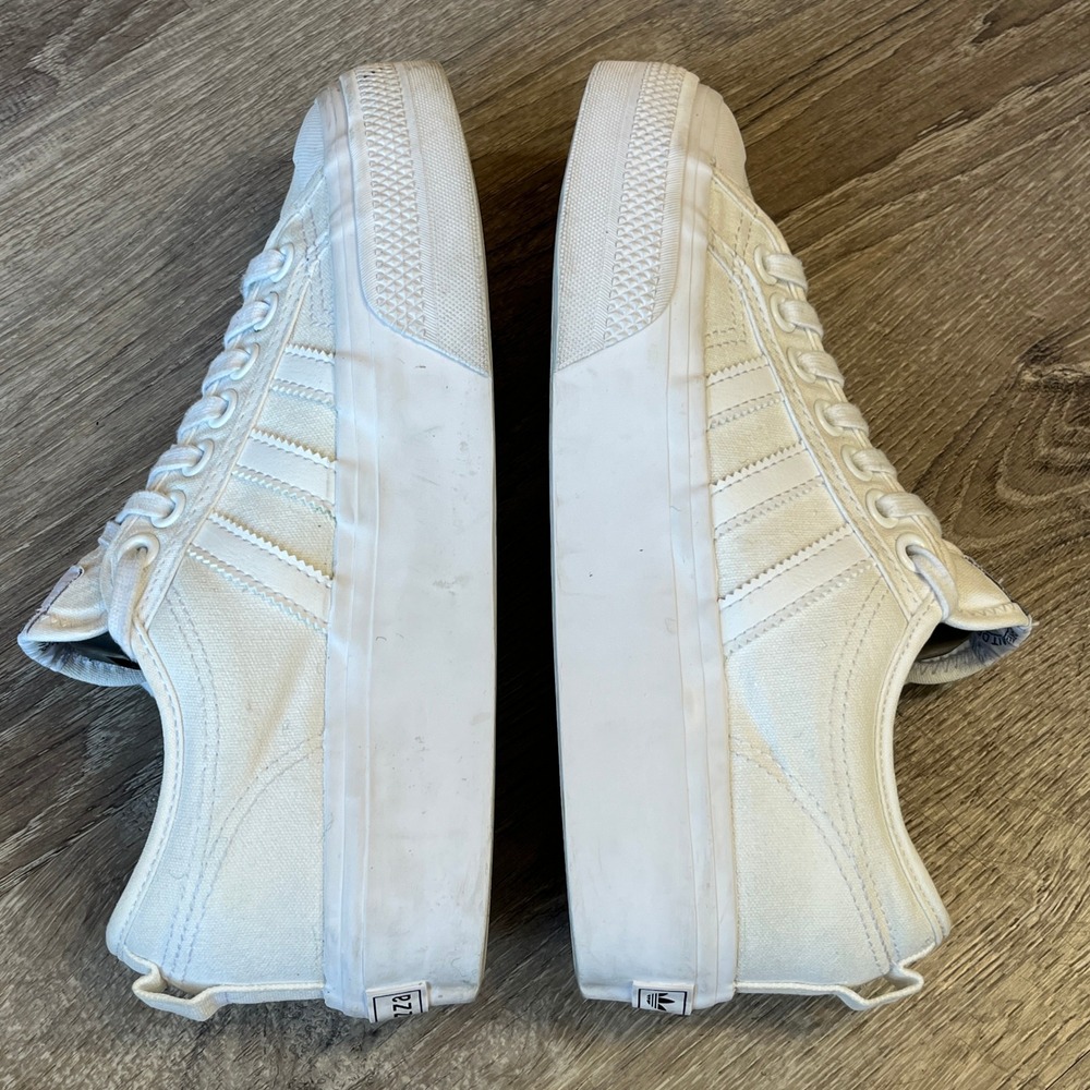 Adidas Nizza Platform Womens White Canvas Sneakers FV5322 Size 8.5
